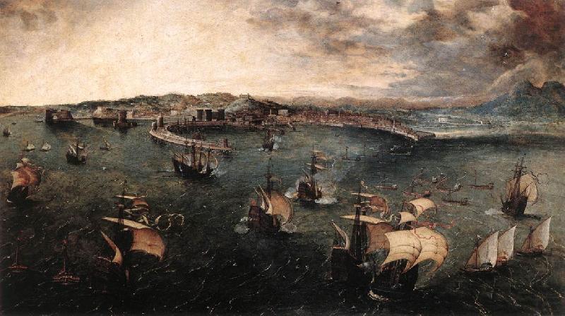 BRUEGEL, Pieter the Elder Naval Battle in the Gulf of Naples fd china oil painting image